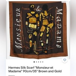 authentic HERMES scarf, 100% silk